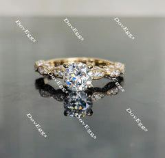 Doveggs round pave moissanite engagement ring