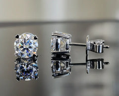 DovEggs solitaire round moissanite stud earring