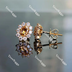 Doveggs art deco floral stud earrings only semi-mount (Exclusively to DovEggs Stones)