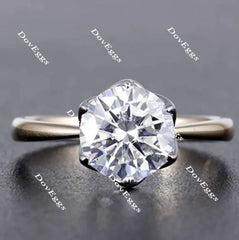 Doveggs flower shape solitaire engagement ring semi-mount only(Exclusively to DovEggs Stones)