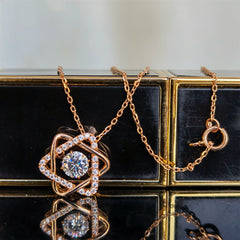 Doveggs premade 18k rose gold moissanite pendant necklace for women(pendant only)