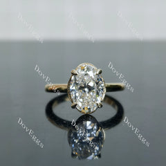 Oval hidden halo moissanite engagement ring| DovEggs