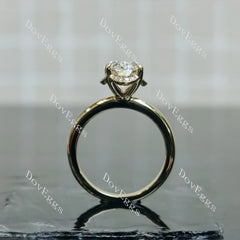 Oval hidden halo moissanite engagement ring| DovEggs