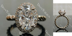 The Laura Oval halo moissanite engagement ring| DovEggs