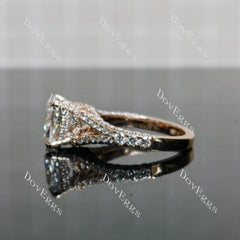 Emily's Hope Cushion Pave Split Shanks Half Eternity Lab Grown Diamond Engagement Ring