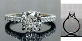 Doveggs Octagon Pave Half Eternity Lab Grown Diamond Engagement Ring