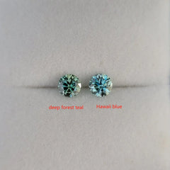 Doveggs round 0.5ct accident color Hawaii blue moissanite loose stone