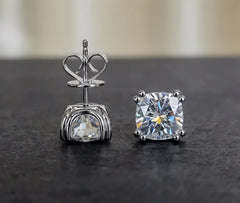 Doveggs solitaire cushion moissanite earrings for women