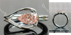 Solitaire modern pear-shaped ethical lab diamond engagement ring only semi-mount only(Exclusively to DovEggs Stones)