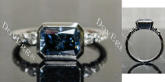 Bezel pave engagement ring only semi-mount only(Exclusively to DovEggs Stones)