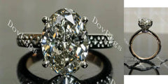 Vintage hidden halo engagement ring semi-mount only(Exclusively to DovEggs Stones)
