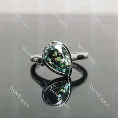 Bezel solitaire engagement ring only semi-mount only(Exclusively to DovEggs Stones)