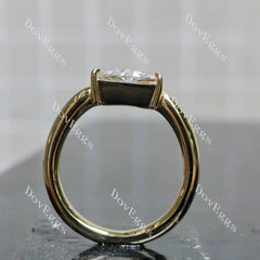 Triangle solitaire eleglant ethical lab diamond engagement ring only semi-mount only(Exclusively to DovEggs Stones)