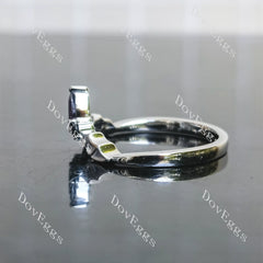 OZZY prince of darkness-Pear Vampire Gothic Bat Wings colored gem wedding band-2.0mm band width| Doveggs
