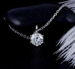Solitaire lab diamond pendant necklace semi-mount only(Exclusively to DovEggs Stones)