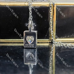 Art deco pave hidden halo lab diamond pendant necklace semi-mount only(Exclusively to DovEggs Stones)
