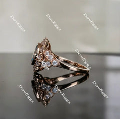 Marisol-Oval flower shape halo split shank oval engagement ring| DovEggs