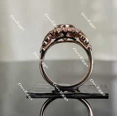 Marisol-Oval flower shape halo split shank oval engagement ring| DovEggs