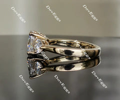 Doveggs three-stone engagement ring only semi-mount only(Exclusively to DovEggs Stones)