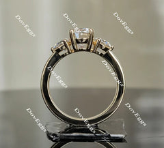 Doveggs three-stone engagement ring only semi-mount only(Exclusively to DovEggs Stones)