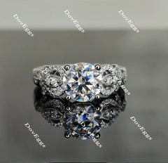 Doveggs art deco pave engagement ring only semi-mount only(Exclusively to DovEggs Stones)