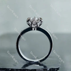 Half eternity floral pave engagement ring semi-mount only(Exclusively to DovEggs Stones)