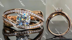 Doveggs curved engagement ring only semi-mount only(Exclusively to DovEggs Stones)