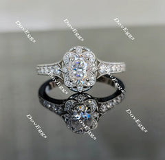 Doveggs half eternity engagement ring only semi-mount only(Exclusively to DovEggs Stones)