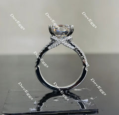 Doveggs split shank pave engagement ring only semi-mount only(Exclusively to DovEggs Stones)