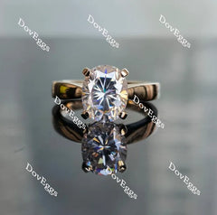 Oval solitaire moissanite engagement ring| DovEggs