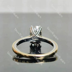 Cushion solitaire moissanite engagement ring| DovEggs