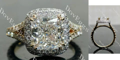 Radaint halo split shanks pave moissanite engagement ring| DovEggs