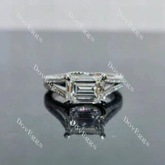 Amanda's Endless Fire-Emerald split shanks pave moissanite engagement ring| DovEggs