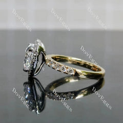 Julie’s-Heart halo half eternity moissanite engagement ring| DovEggs