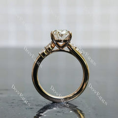 Side stones vintage engagement ring only semi-mount only(Exclusively to DovEggs Stones)