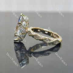Doveggs vintage art deco engagement ring only semi-mount only(Exclusively to DovEggs Stones)