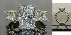The Helena radiant vintage pave moissnaite engagement ring| Doveggs