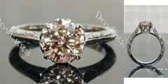 Round basket hand carved moissanite engagement ring | Doveggs