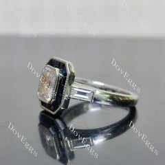 Pave halo lab diamond engagement ring only semi-mount only(Exclusively to DovEggs Stones)