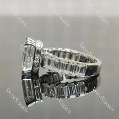 Side stones lab diamond engagement ring semi-mount only(Exclusively to DovEggs Stones)