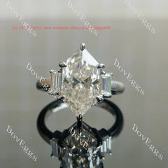 Brenn-Marquise side stones moissanite engagement ring| DovEggs