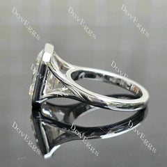 Solitaire bezel lab diamond engagement ring semi-mount only(Exclusively to DovEggs Stones)