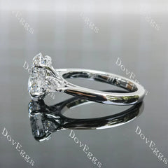 Side stones hidden halo lab diamond engagement ring semi-mount only(Exclusively to DovEggs Stones)