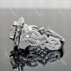 Doveggs halo moissanite engagement ring only