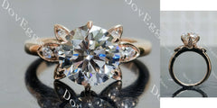 Doveggs Round Floral Lab Grown Diamond Engagement Ring