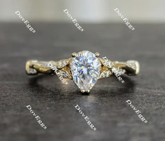 Doveggs pear vintage moissanite engagement ring