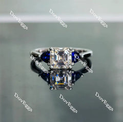 Doveggs cushion three-stone moissanite engagement ring