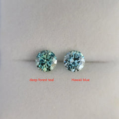 Doveggs round 1ct accident color Hawaii blue moissanite loose stone