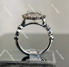 Doveggs cushion halo moissanite engagement ring