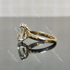 Doveggs Oval Pave Solitaire Lab Grown Diamond Engagement Ring